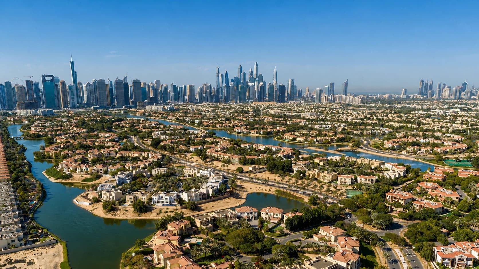 Aerial view of Jumeirah Islands