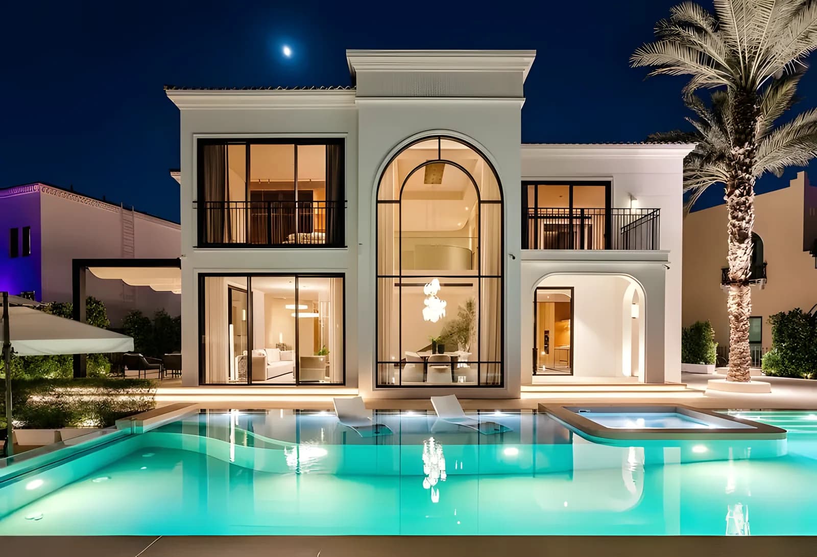 Lakefront show home with private roof lounge